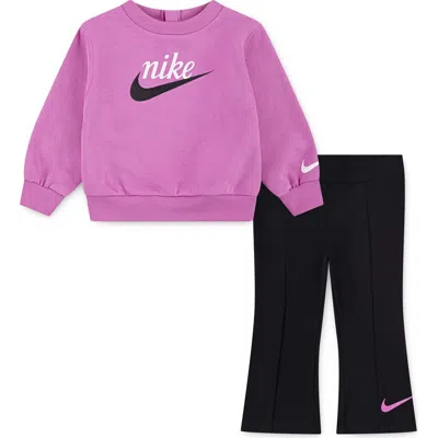 Nike Babies'  Impressions Sweatshirt & Leggings Set In Pink