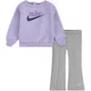 Nike Babies'  Impressions Sweatshirt & Leggings Set In Purple