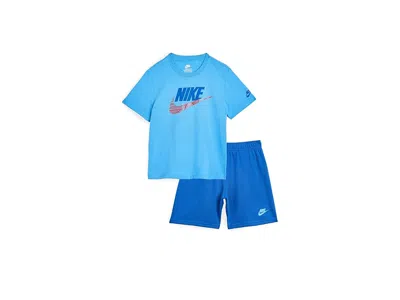 Nike In The Zone Jersey Shorts Set (little Kid) Boy's Shorts Game Royal : 7 Little Kid, Cotton/polyester In Blue