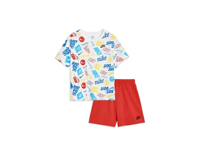 Nike In The Zone Jersey Shorts Set (little Kid) Boy's Shorts Light Crimson : 5 Little Kid, Cotton/polyest In Multi