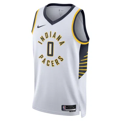 Nike Indiana Pacers Association Edition 2022/23  Men's Dri-fit Nba Swingman Jersey In White