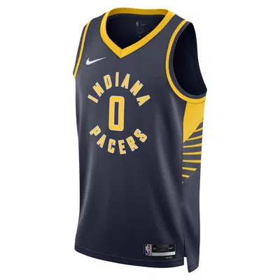 Nike Indiana Pacers Icon Edition 2022/23  Men's Dri-fit Nba Swingman Jersey In Blue