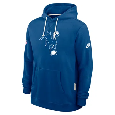 Nike Indianapolis Colts Alt Offensive Set Play Sideline  Men's Dri-fit Nfl Pullover Hoodie In Blue