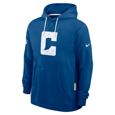 Nike Indianapolis Colts Initial Home Sideline  Men's Dri-fit Nfl Pullover Hoodie In Blue