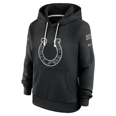 Nike Indianapolis Colts Salute To Service Sideline  Women's Dri-fit Nfl Pullover Hoodie In Black