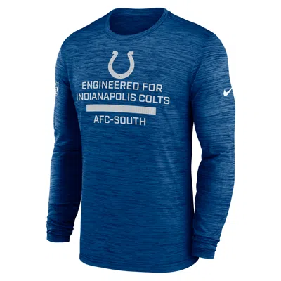 Nike Indianapolis Colts Sideline Team Issue Velocity  Men's Dri-fit Nfl Long-sleeve T-shirt In Blue
