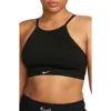 Nike Women's Indy Seamless Ribbed Light-support Non-padded Sports Bra In Black/white