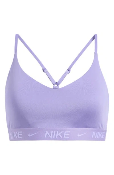 Nike Indy Light Support Padded Adjustable Sports Bra In Purple