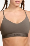 Nike Indy Light Support Padded Adjustable Sports Bra In Gray