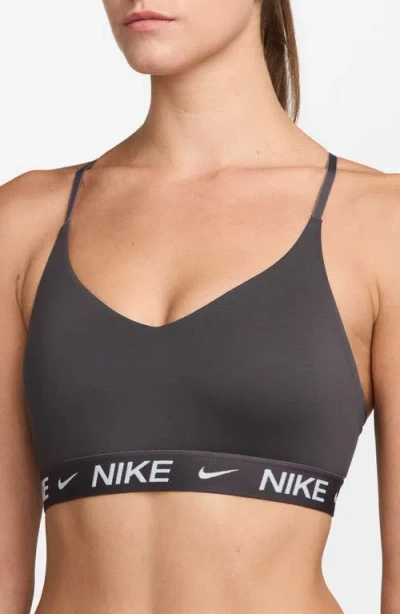 Nike Indy Light Support Padded Adjustable Sports Bra In Black