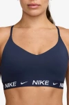 Nike Indy Light Support Padded Adjustable Sports Bra In Blue