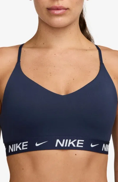 Nike Indy Light Support Padded Adjustable Sports Bra In Blue