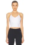 Nike Indy Light Support Padded Tank Top In White/black 