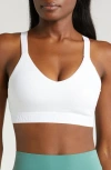 Nike Indy Medium Support Padded Adjustable Sports Bra In White
