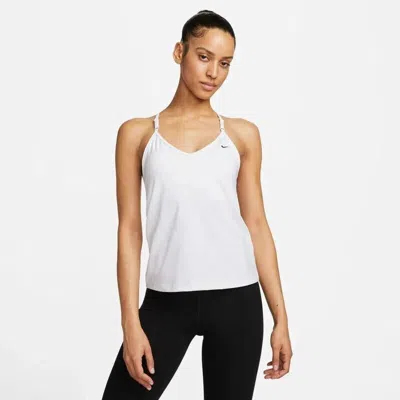 Nike Indy Tank Top Women White Stretch Racerback Strap Built-in Bra Srt170
