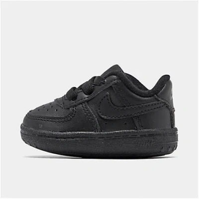 Nike Babies'  Infant Air Force 1 Crib Casual Shoes In Black/black/black