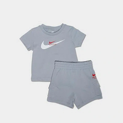Nike Babies'  Infant Athletic Department T-shirt And Cargo Shorts Set In Wolf Grey