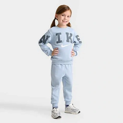 Nike Babies' Infant Crewneck Sweatshirt And Jogger Pants Set In Blue