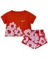 NIKE INFANT GIRLS DRI-FIT FLORAL TEE AND SHORTS SET