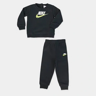 Nike Babies'  Infant Multi Futura Sweatshirt And Jogger Pants Set In Black