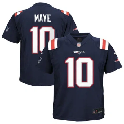 Nike Kids' Infant  Drake Maye Navy New England Patriots Team Player Game Jersey In Blue