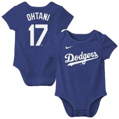 Nike Kids' Infant  Shohei Ohtani Royal Los Angeles Dodgers Name & Number Fuse Bodysuit In Blue