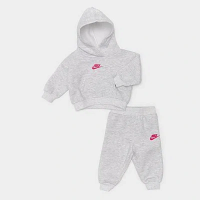 Nike Babies' Infant Sportswear Pullover Hoodie And Jogger Pants Set In Gray