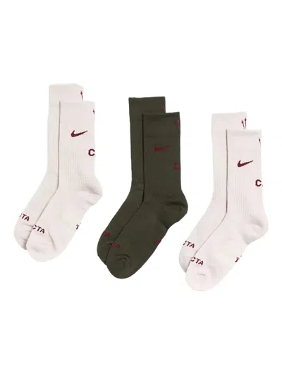 Nike Intarsia-knit Logo Socks (pack Of Three) In Multi