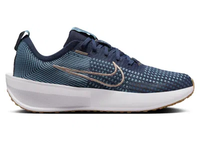 Pre-owned Nike Interact Run Metallic Red Bronze (women's) Sneakers In College Navy Blue/cerulean/white