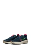 Nike Interact Run Running Shoe In Navy/green/pink