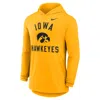Nike Iowa Campus Arch  Men's Dri-fit College Long-sleeve Hooded T-shirt In Yellow