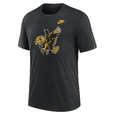 Nike Men's Heather Black Iowa Hawkeyes Blitz Evergreen Legacy Primary Tri-blend T-shirt In Black
