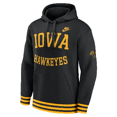 Nike Iowa Hawkeyes Legacy Retro Men's  Men's College Pullover Hoodie In Black