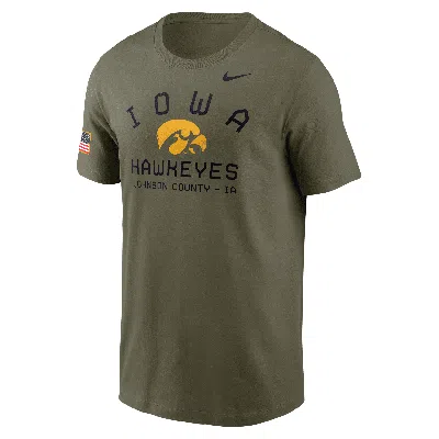 Nike Olive Iowa Hawkeyes 2024 Military Appreciation Performance T-shirt In Brown