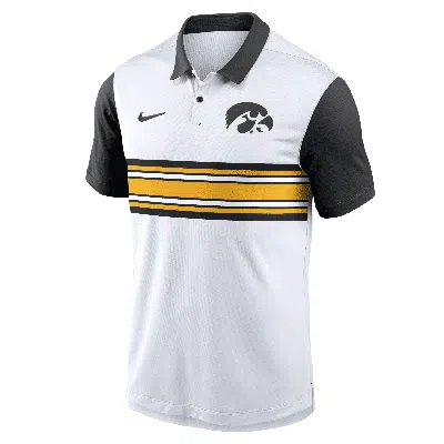 Nike Iowa Hawkeyes Primetime Campus Vapor  Men's Dri-fit College Polo In White