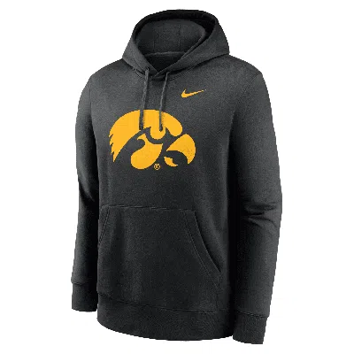 Nike Black Iowa Hawkeyes Primetime Club Fleece Pullover Hoodie In Gray