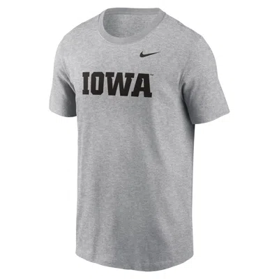 Nike Iowa Hawkeyes Primetime Wordmark  Men's College T-shirt In Grey