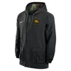 Nike Iowa  Men's Full-snap Hooded Military Jacket In Black