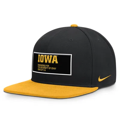Nike Iowa On-field Pro  Men's Dri-fit College Adjustable Hat In Black