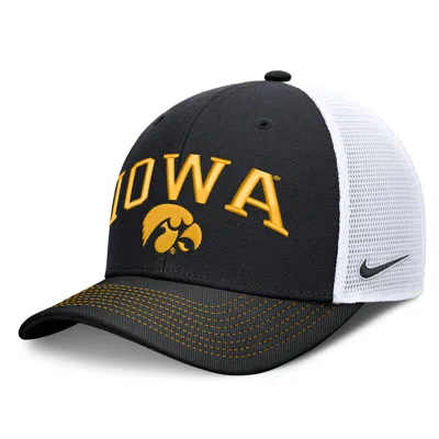 Nike Iowa Primetime Arched  Unisex Dri-fit College Trucker Adjustable Hat In Black