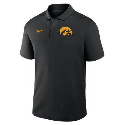 Nike Iowa Primetime Victory Primary Logo  Men's Dri-fit College Polo In Black