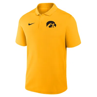 Nike Iowa Primetime Victory Primary Logo  Men's Dri-fit College Polo In Gold