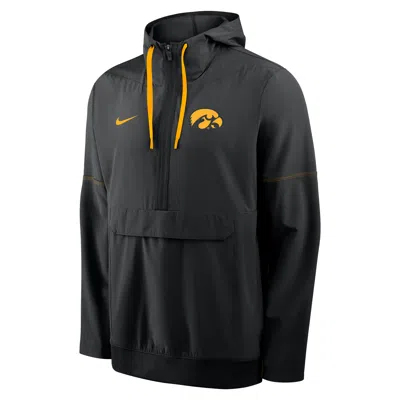 Nike Iowa Sideline Anorak  Men's College 1/2-zip Hooded Jacket In Black