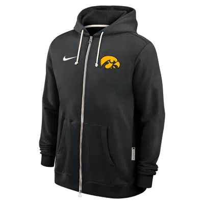 Nike Iowa Sideline  Men's Dri-fit College Full-zip Hoodie In Black