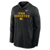 Nike Black Iowa Hawkeyes 2025 Sideline Performance Long Sleeve Hoodie T-shirt In Black