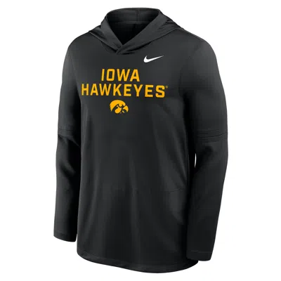 NIKE IOWA SIDELINE  MEN'S DRI-FIT COLLEGE LONG-SLEEVE HOODED TOP,1015865283