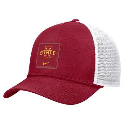 Nike Iowa State Sideline Rope  Unisex College Trucker Adjustable Hat In Red