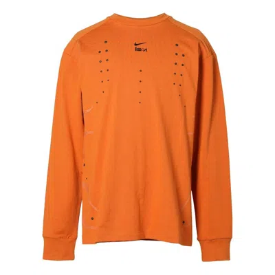 Nike Ispa Long Sleeve T-shirt Asia Sizing 'monarch' In Orange