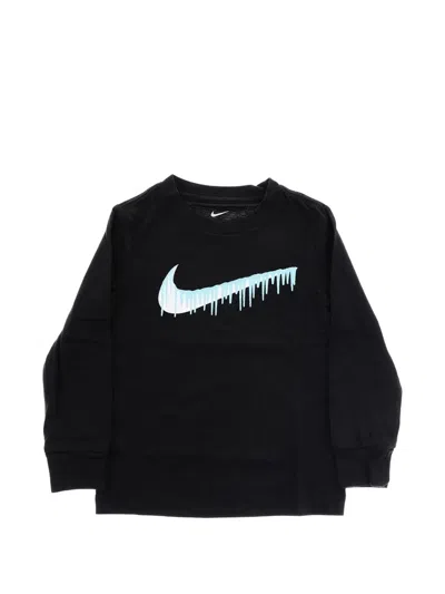 Nike Kids' Iswoosh Long-sleeve Sweatshirt In Black