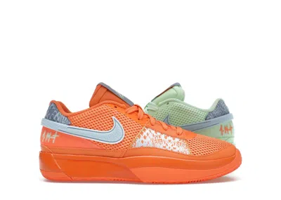 Pre-owned Nike Ja 1 Mismatched Sneakers In Bright Mandarin/vapor Green/light Armory Blue
